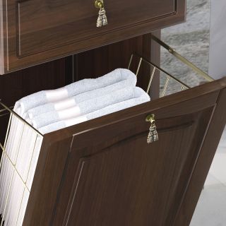 Шкаф-колонна Opadiris Риспекто 40 L 00-00005840 с бельевой корзиной Орех антикварный